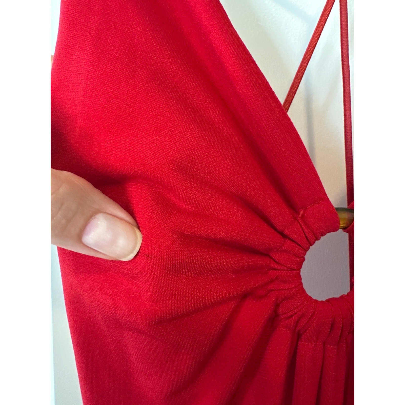 Musier Paris Iraklia Red Strappy Backless Midi Dress Size 6 / FR 38