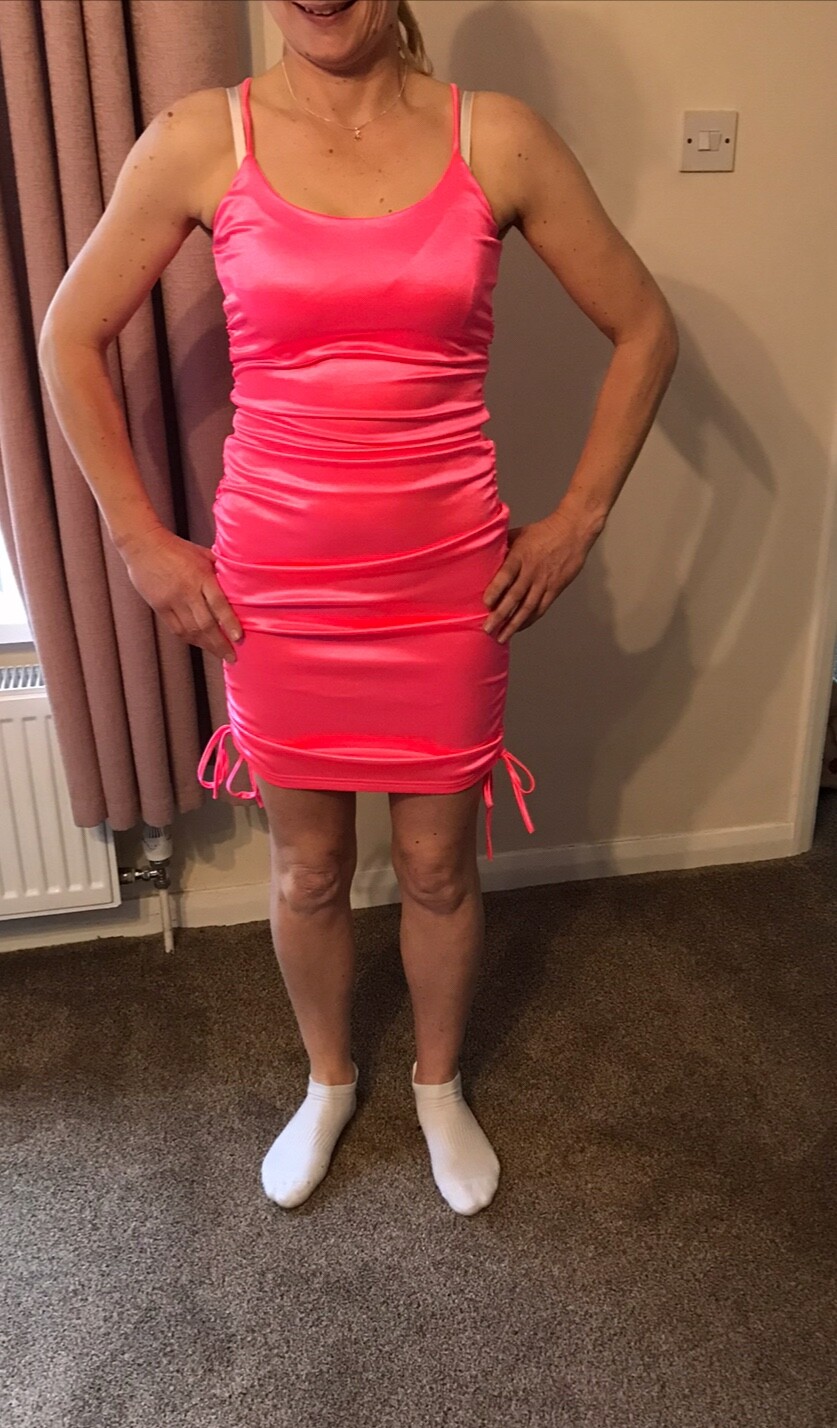 ladies vibrant pink clubbing coctail dress size 10/12 by Giorgia