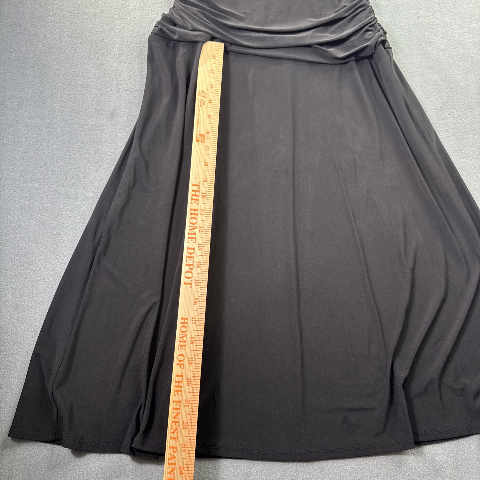 Nine West Black Midi Dress 12P Sleeveless Slinky Wrinkle Resistant Travel Ready