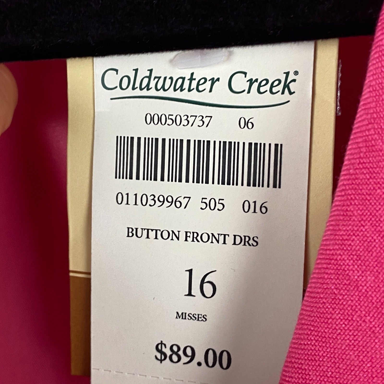 Coldwater Creek Linen Blend Button Front Midi Dress Size 16 Pink Tie Waist