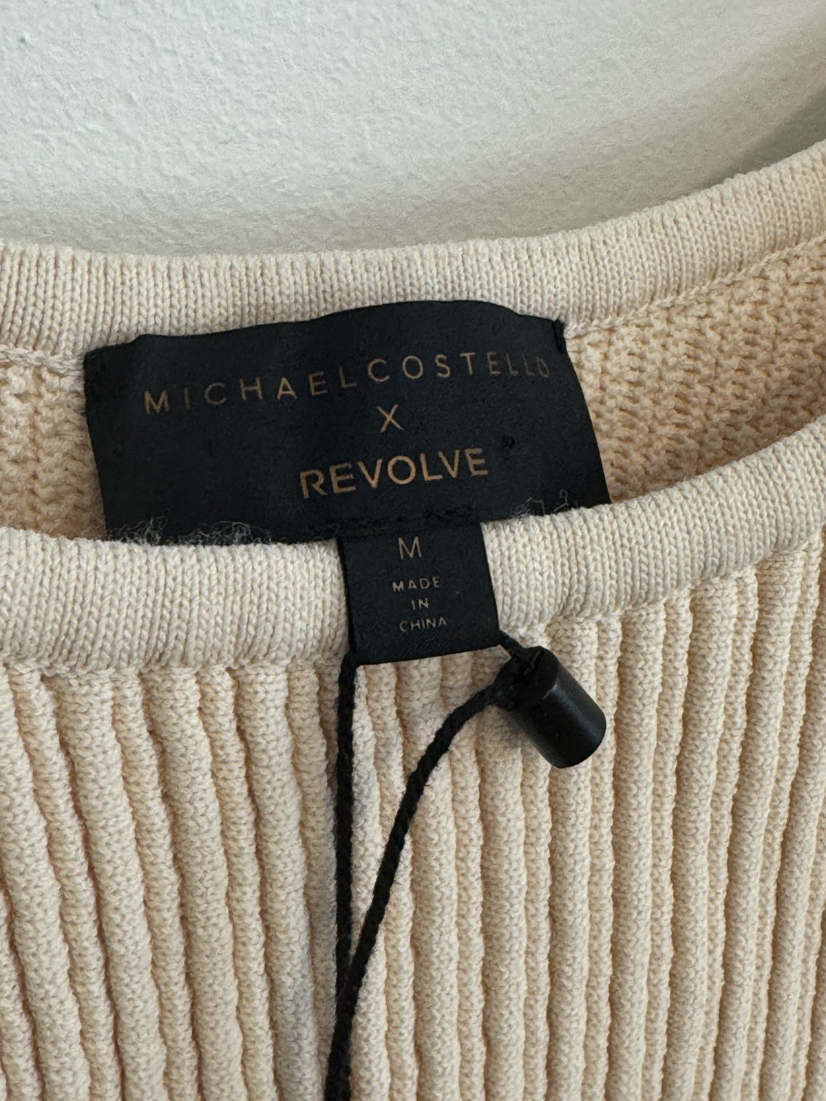 Michael Costello x REVOLVE Oline Mini Dress Womens Medium Cream NWT