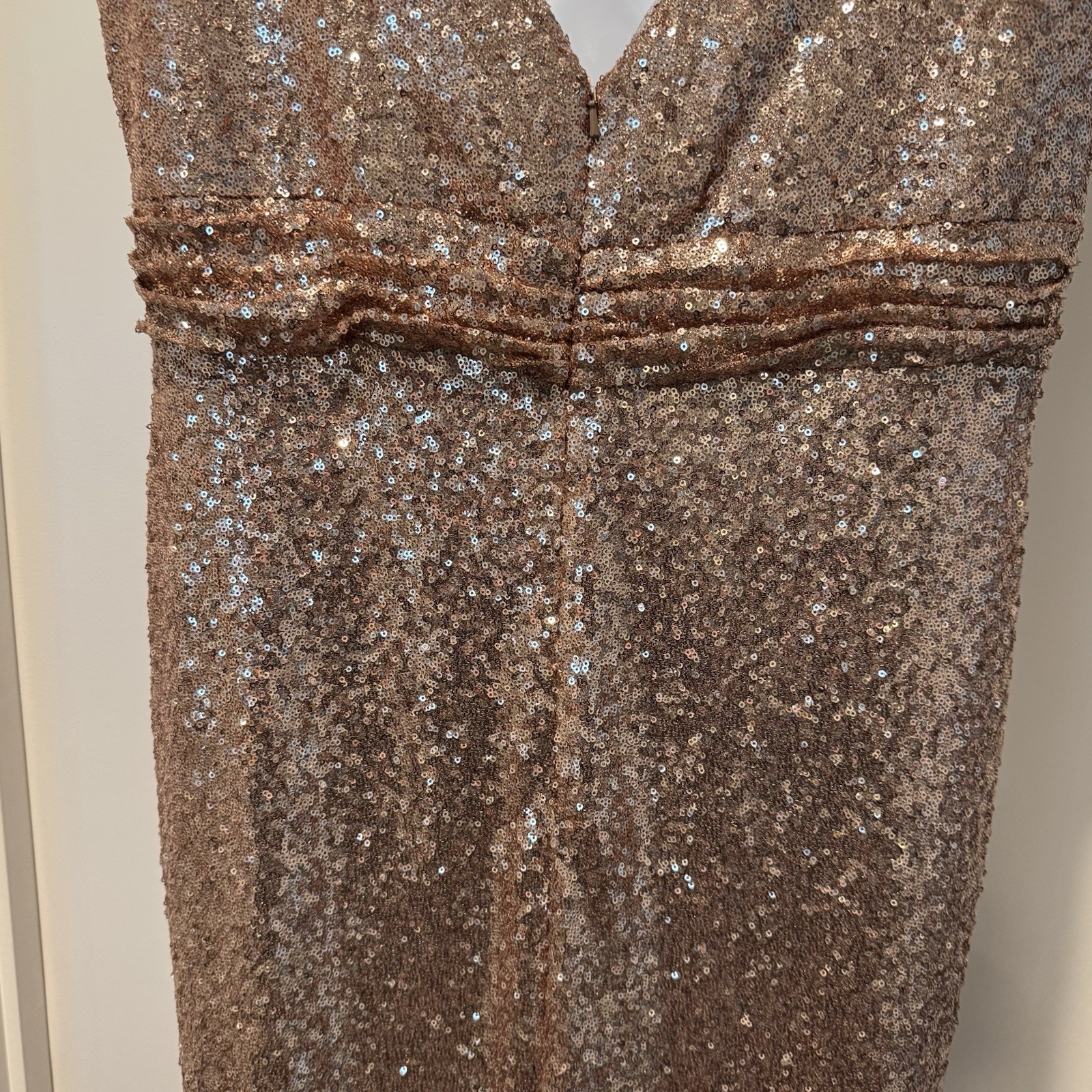Revelry Bijou Rose Gold Sequin Maxi Dress Size 22 Formal Bridesmaid