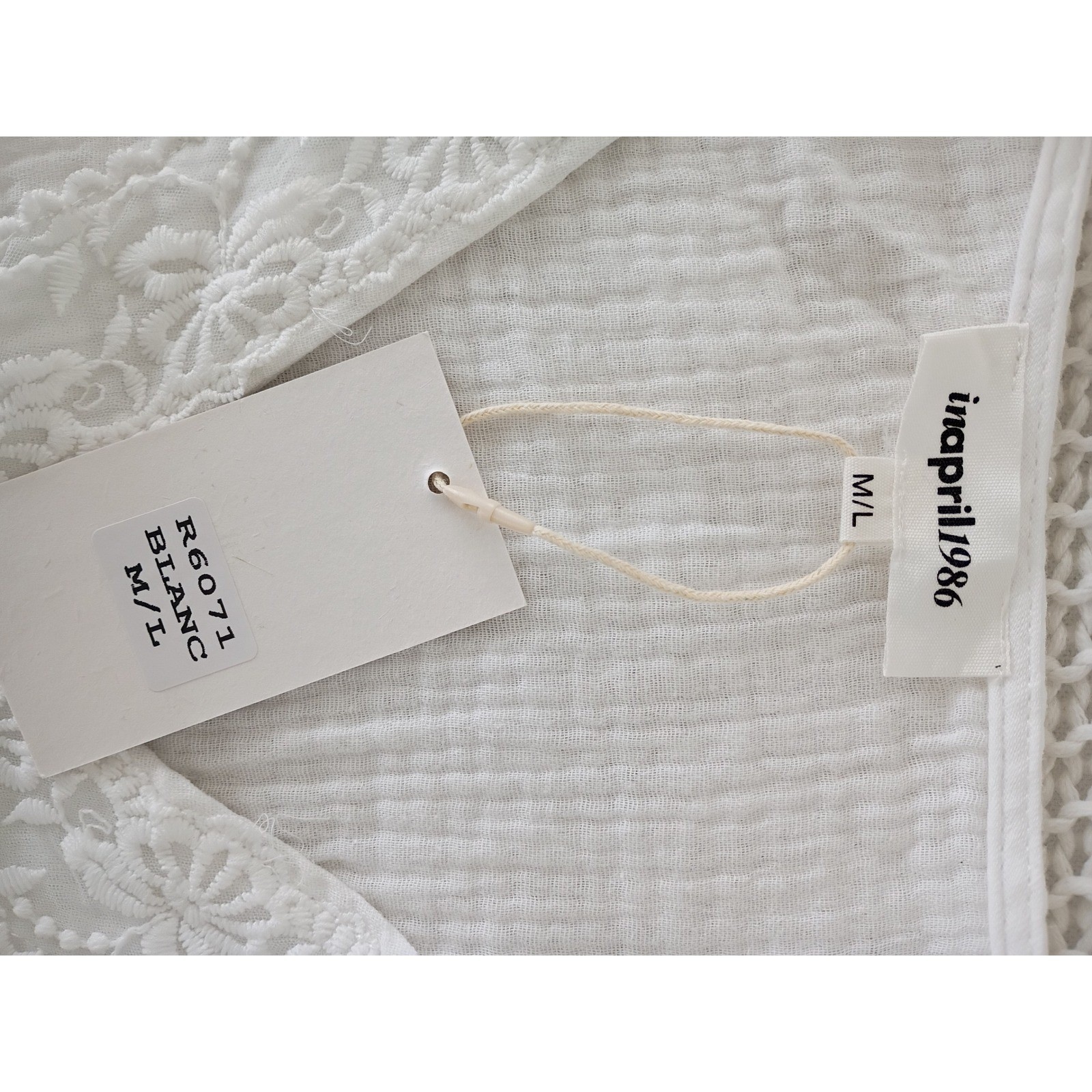 NWT Parisian White 100% Cotton Gauze Coastal Boho Maxi Dress M Paris Designer