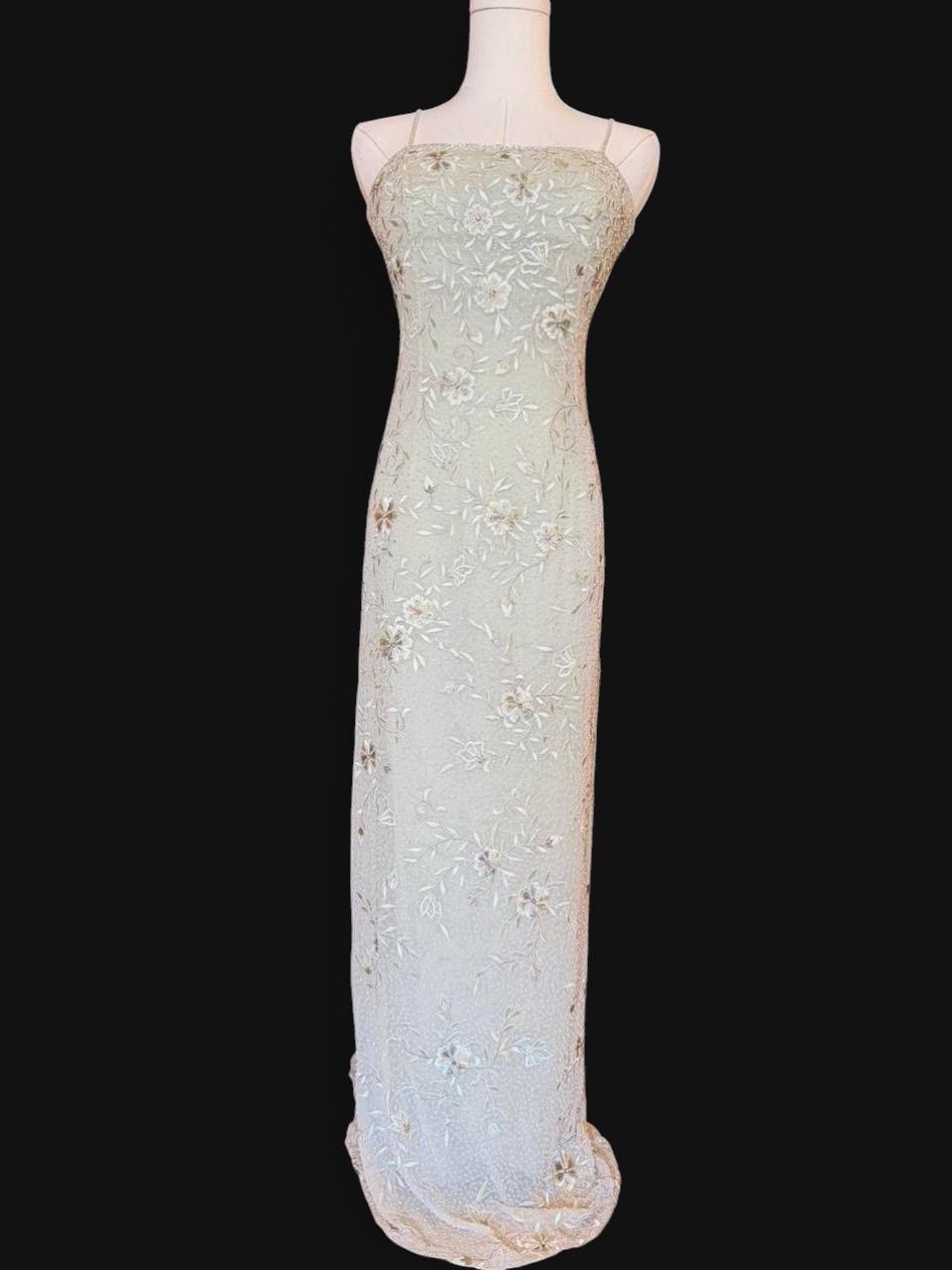 Vintage Montage Beaded Silk Evening Gown | NWT | Size Small (4–6)