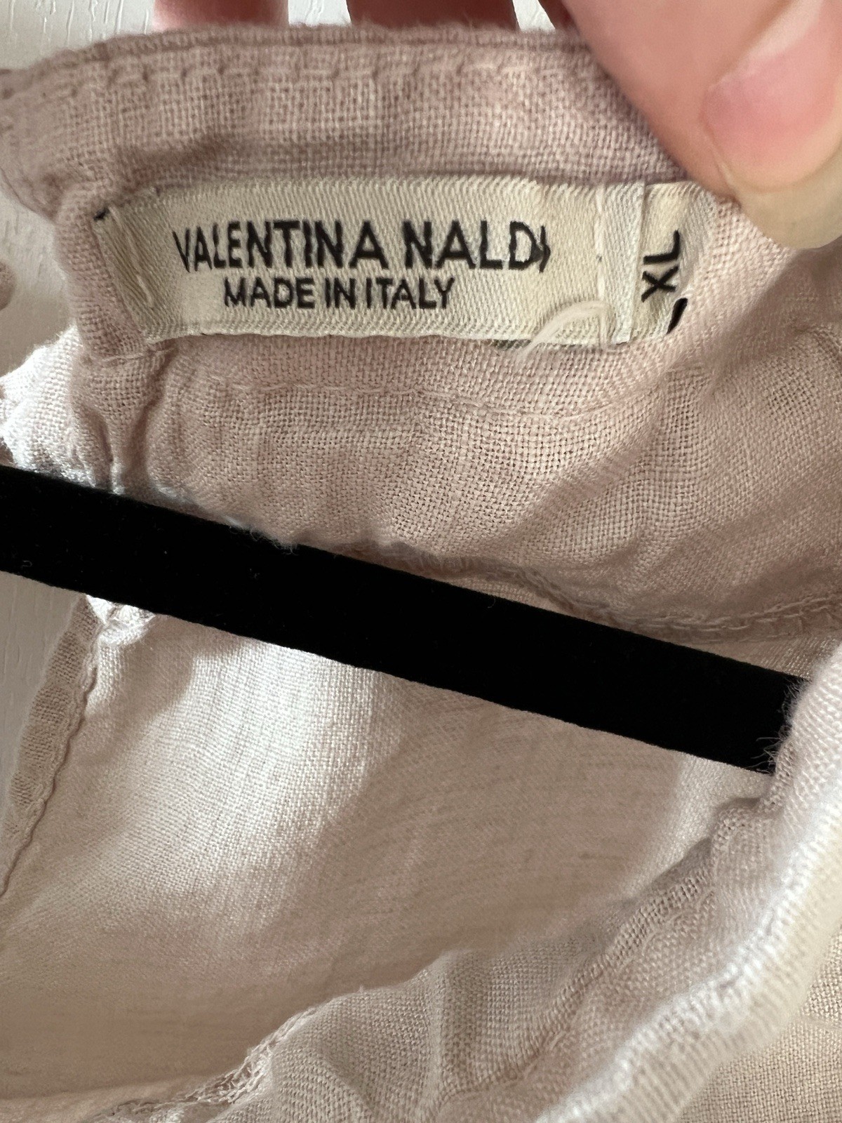 Valentina Naldi Beige 0 Linen Dress off- Shoulder XL Made in Italy