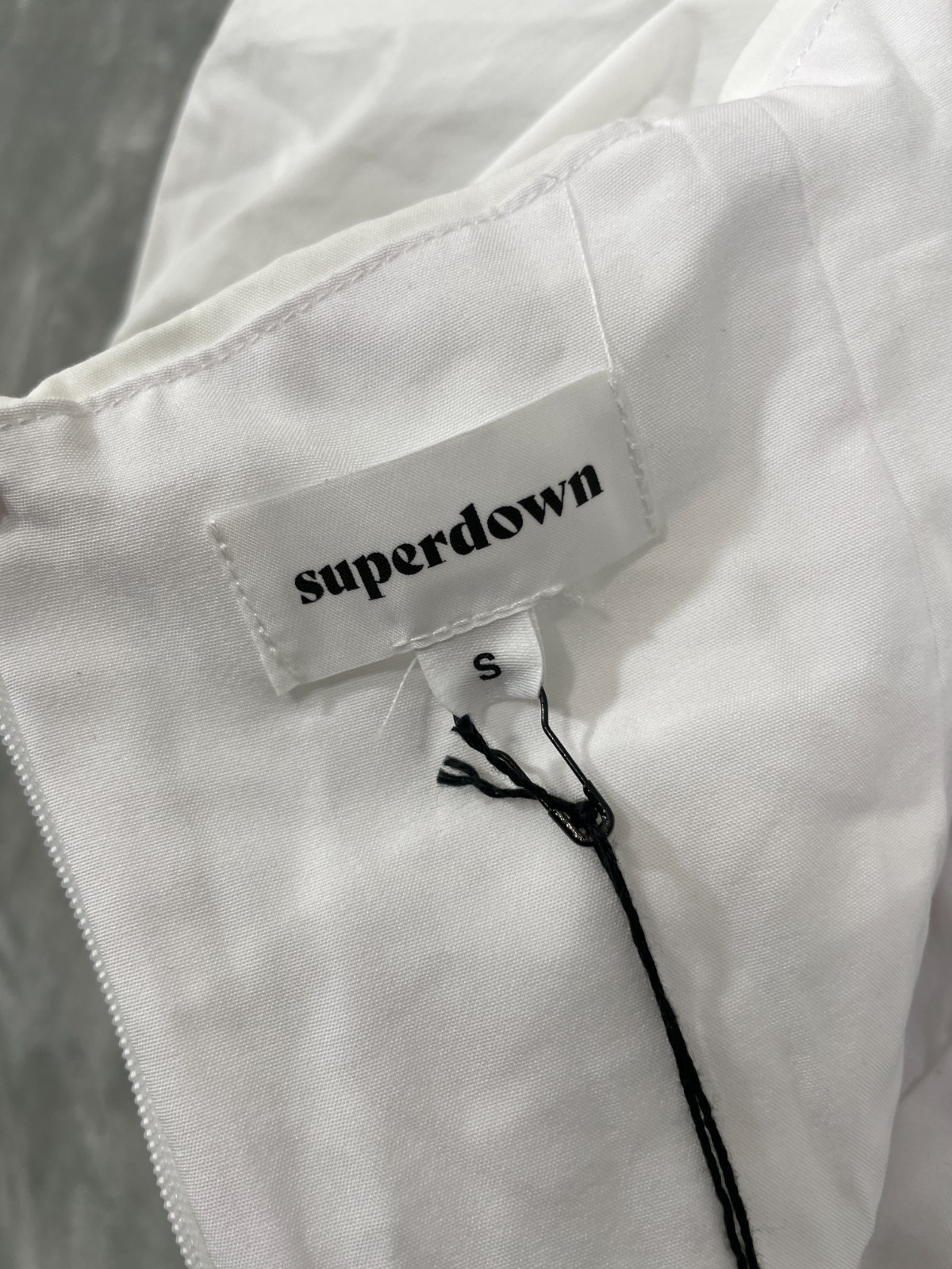 Revolve Superdown Size S White Rumor Ruched Puff Sleeves Mini Dress Cotton NWT