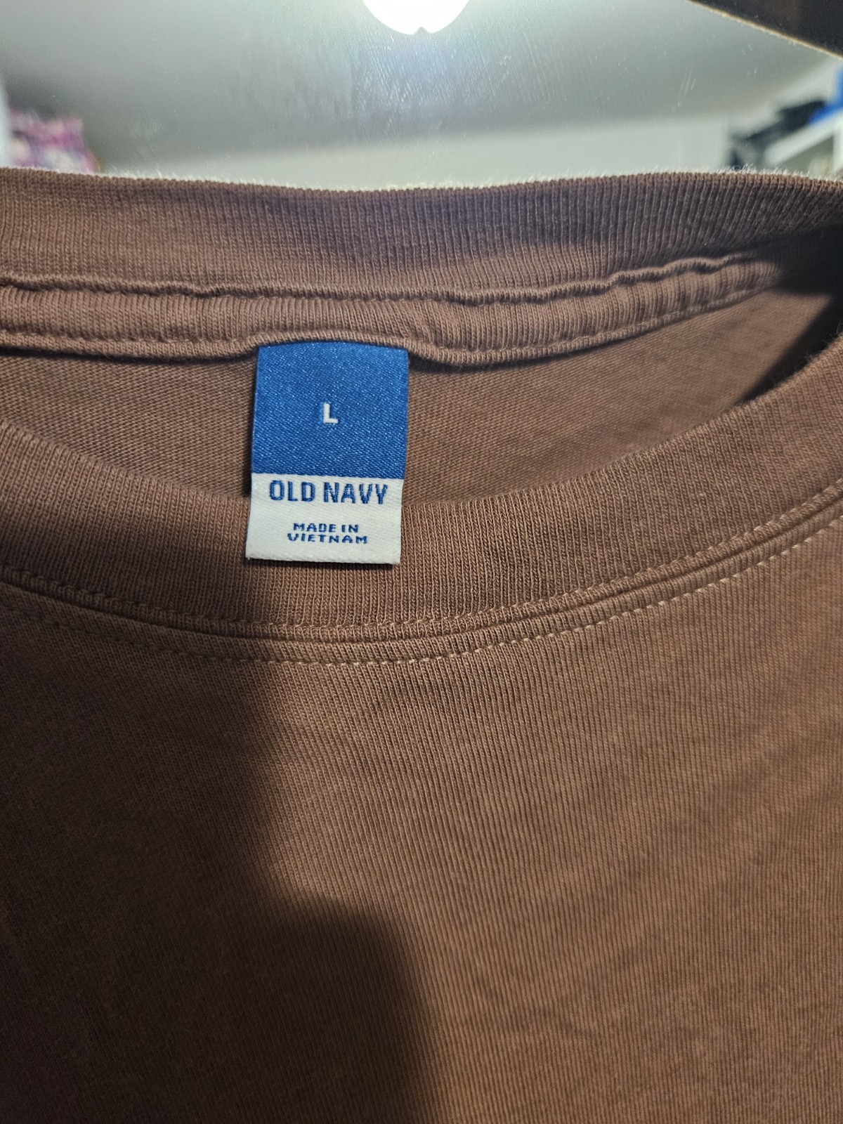 Old Navy Women’s Brown T-Shirt Dress Long Crew Neck Short Sleeve 100% Cotton L