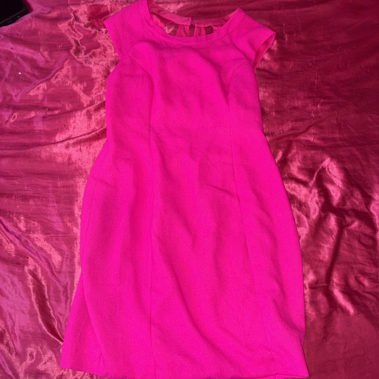 Charlotte Russe Texture Panel Sheath Hot Pink Dress