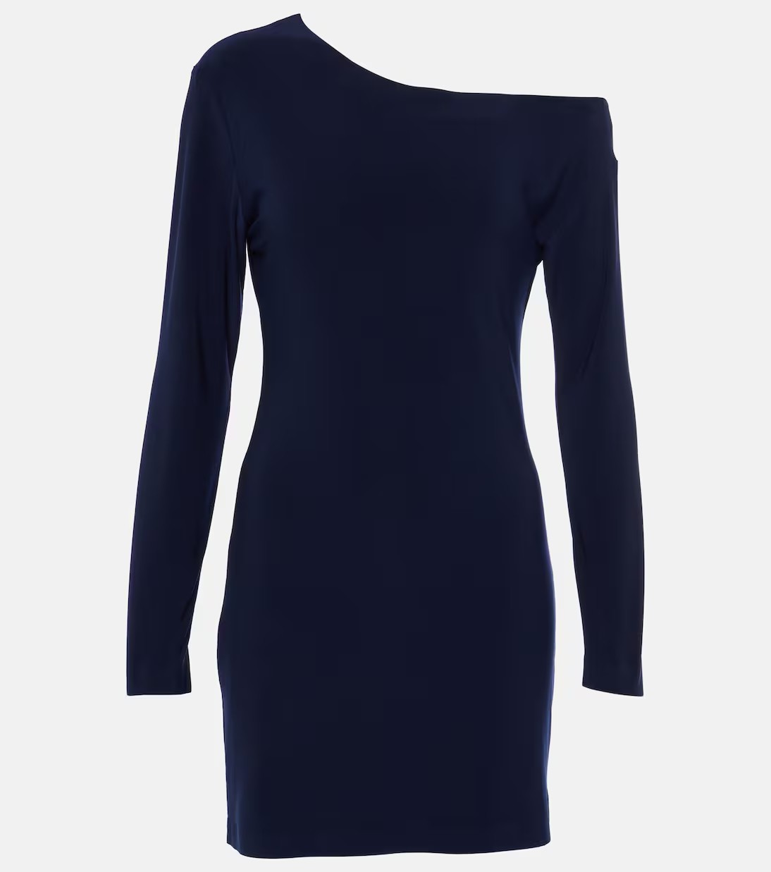 NORMA KAMALI One Shoulder Mini Dress True Navy Size L NWOT