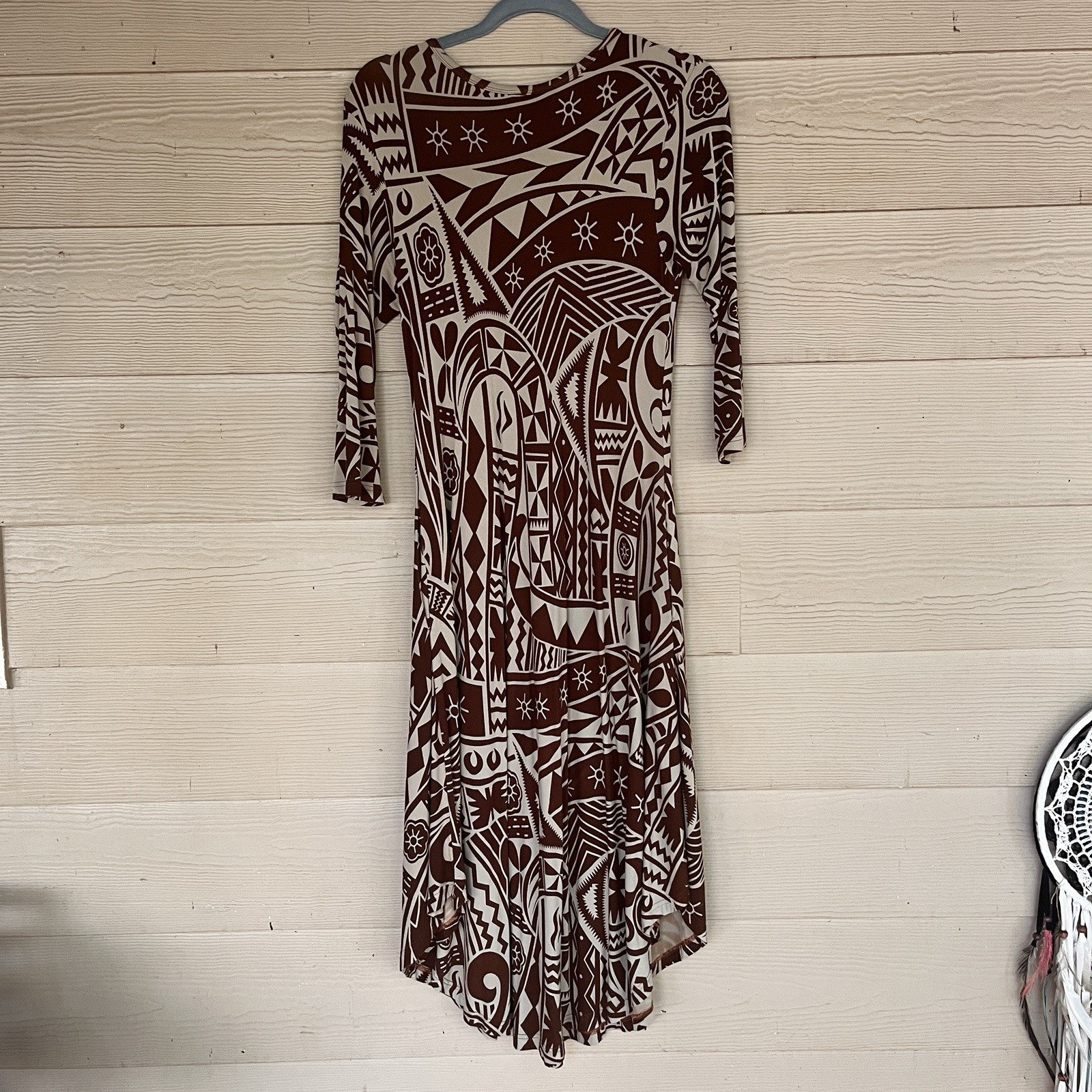 Missing Polynesia Womens Dress Size 1 Tribal Polynesian Aloha Print w/Pockets!
