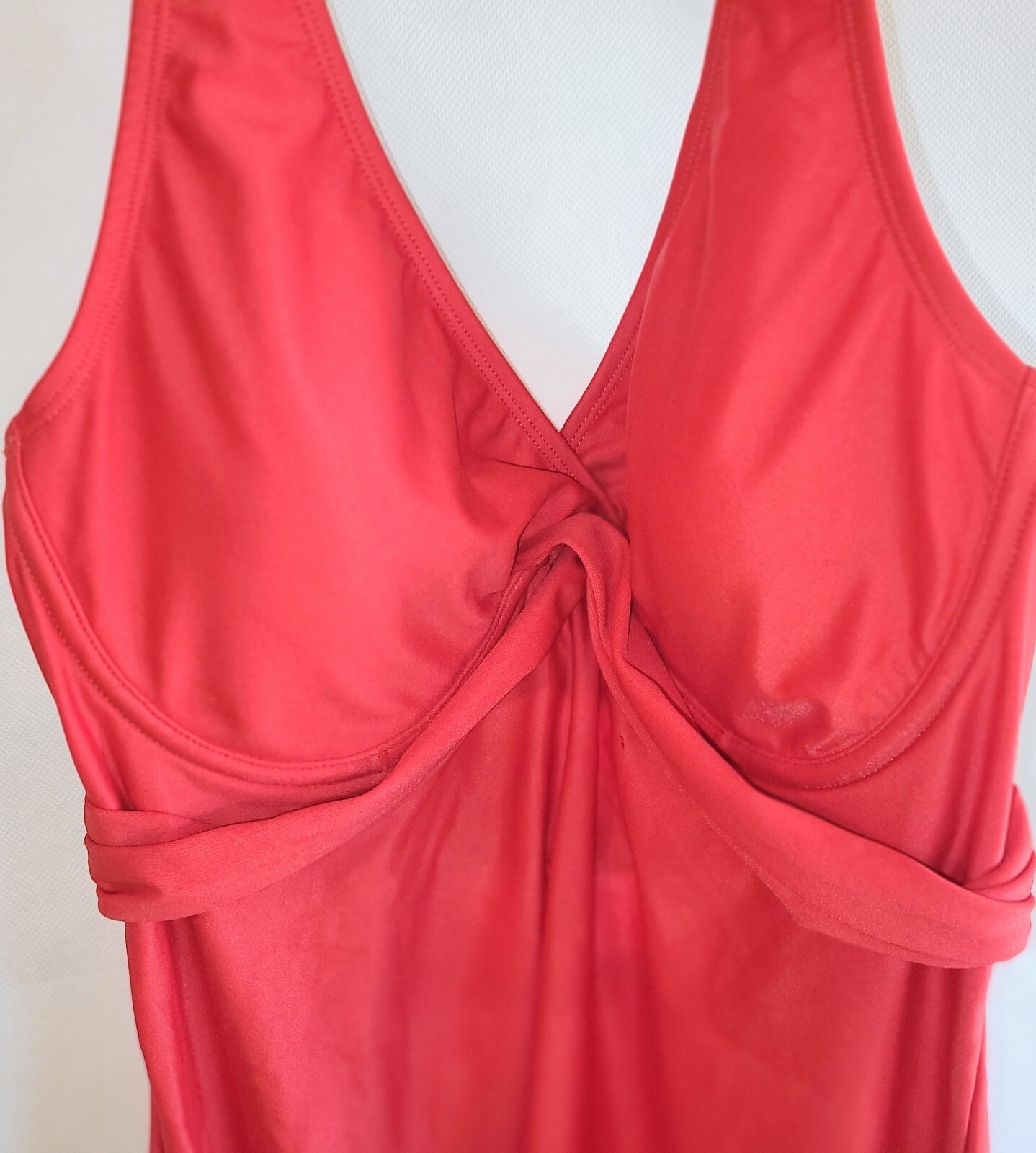 Athleta Womens Size 34D/DD Halter Built In Bra Beach Sundress Red NWT