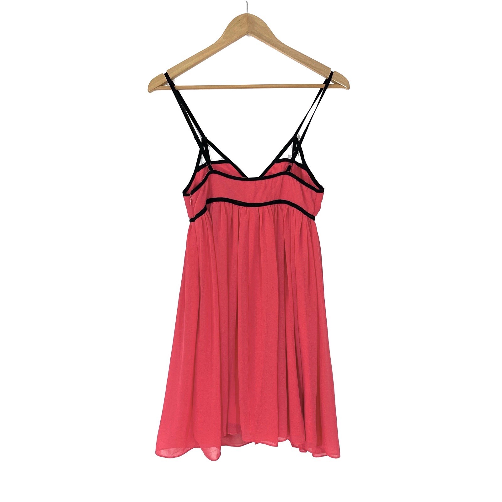 Dotti Women’s Size 8 Medium Pink Black Contrast Trim Cut Out Lined Party Dress