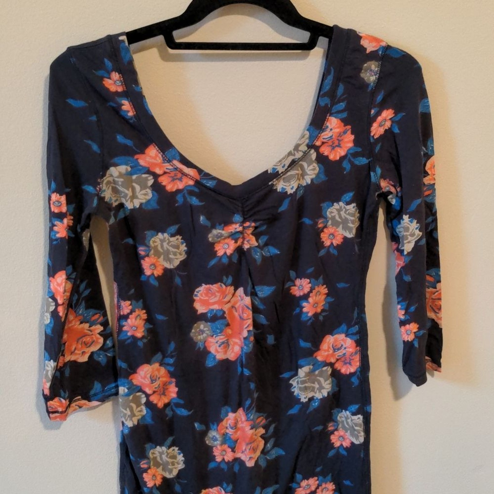 Stretchy floral ballet back bodycon mini