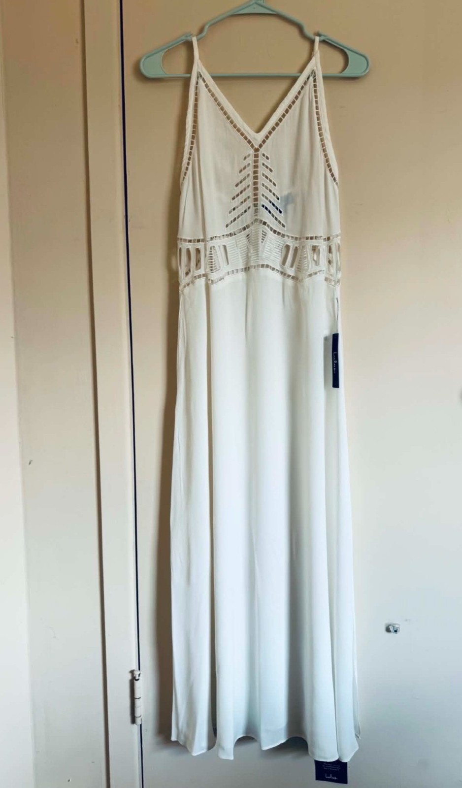 NWT Lulu’s White Beach Cover Up Long Dress with slit- XS Size