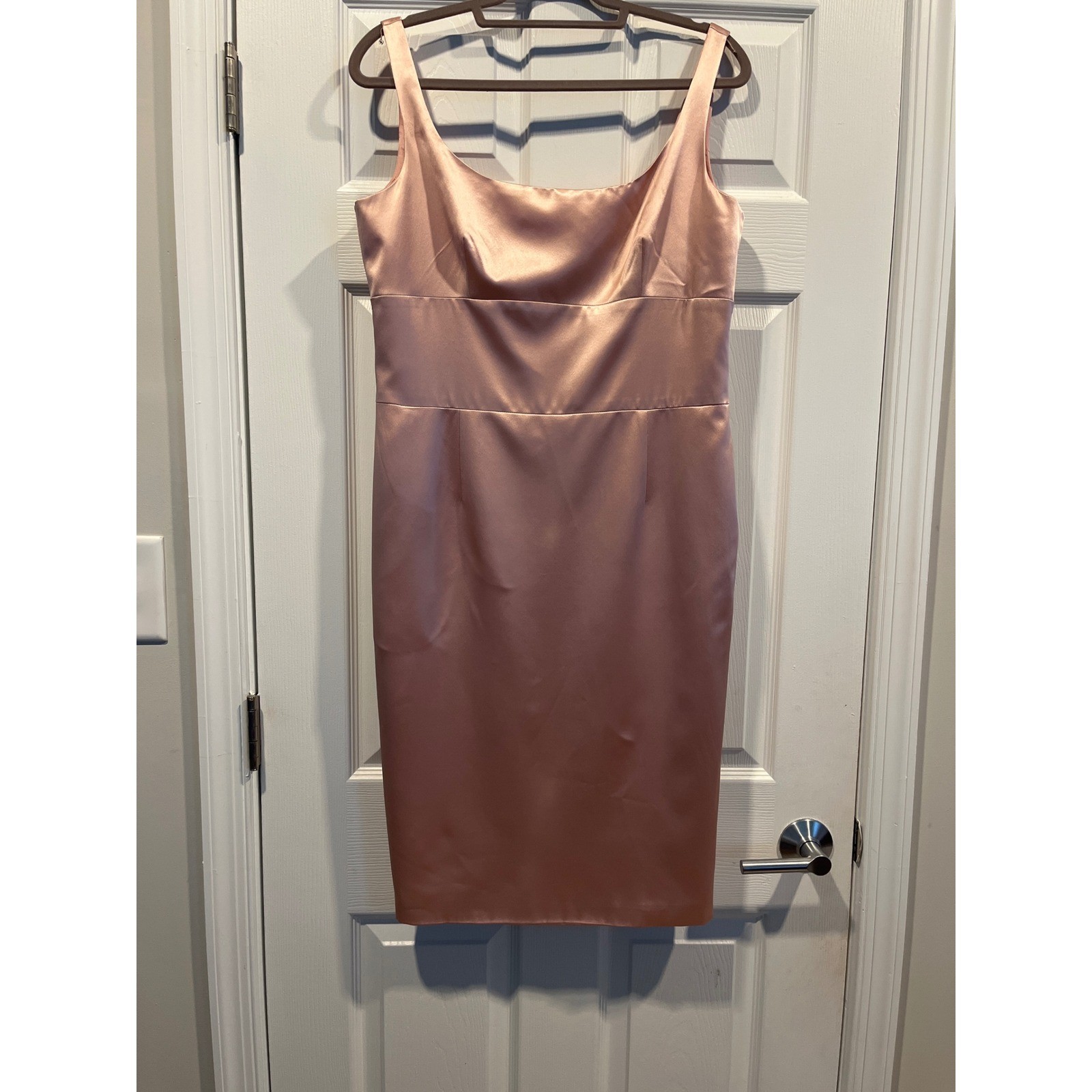 Talbots Pure Silk Sleeveless Sheath Dress Pink Blush Formal Cocktail Size 12
