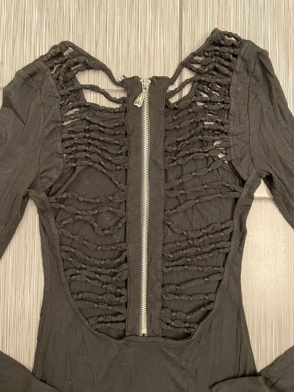 Affliction Motors Black Mini Dress Size XS Grunge Y2K Bodycon