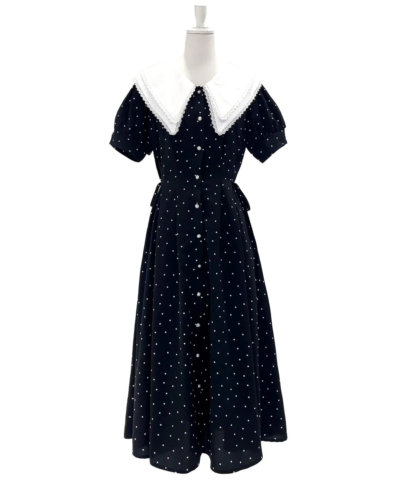 Thanksgiving sale eligible 4L-6L double big collar shirt dress Jirai New