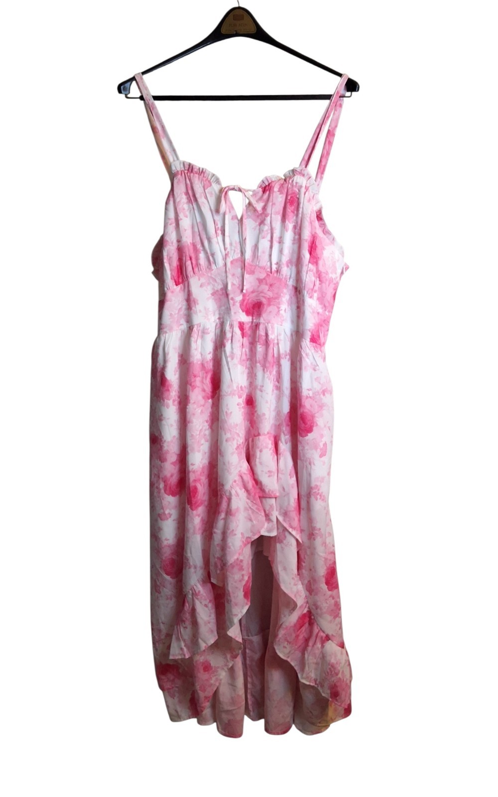 NWT 2XL Scarlet Darkness Black & White Floral Hi Lo Cottagcore Dress