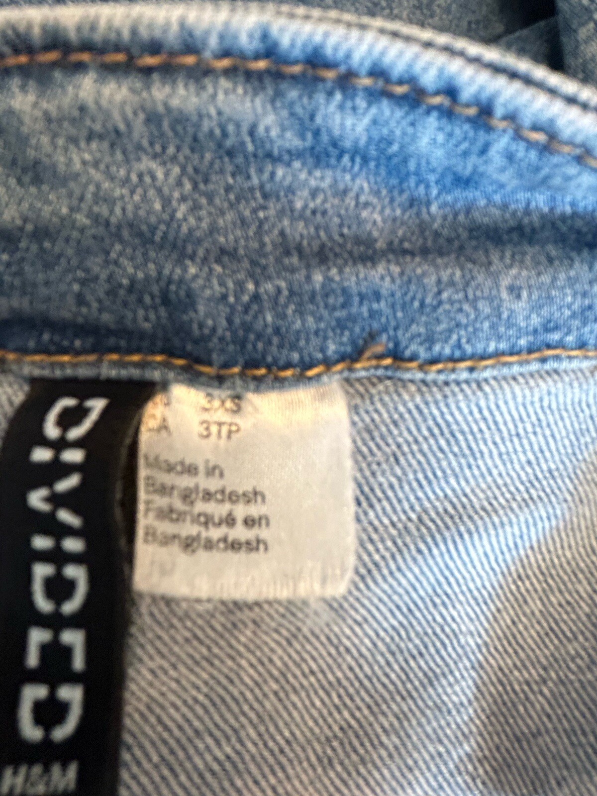 H&M Divided Denim Button Front Overall Dress Blue Jean Mini Fit Flare