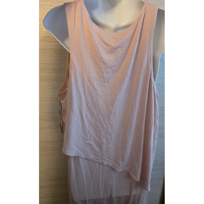 Belle Sky Peach Whip Layered Popover Sleeveless Midi Dress XL NEW