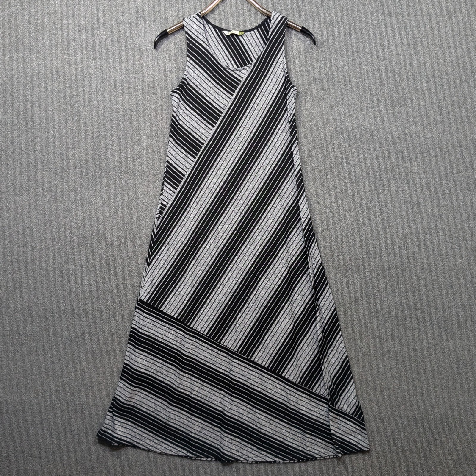 Chalet Et Ceci Maxi Dress Womens Small Stripe Bardot Black Gray Tank Bamboo