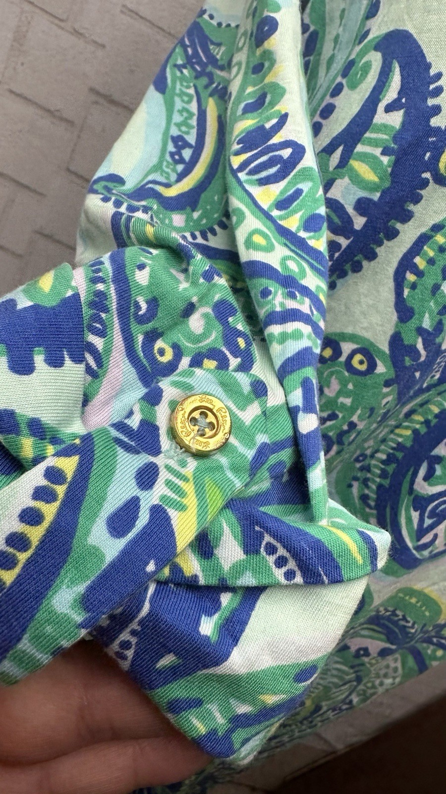 Lilly Pulitzer Rossmore Dress Size Large Keep It Current Poolside Blue Pima