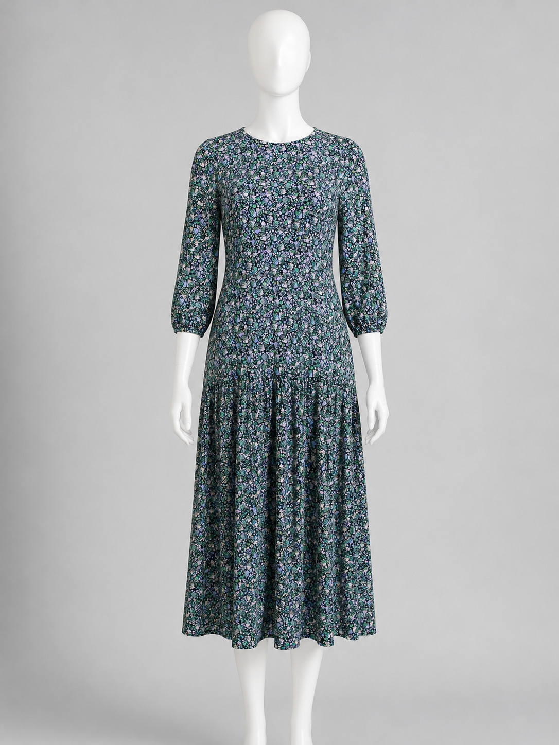 Marks & Spencer Black Floral Midi Dress Size 14 – 24 Stretch A-line M&S Dress