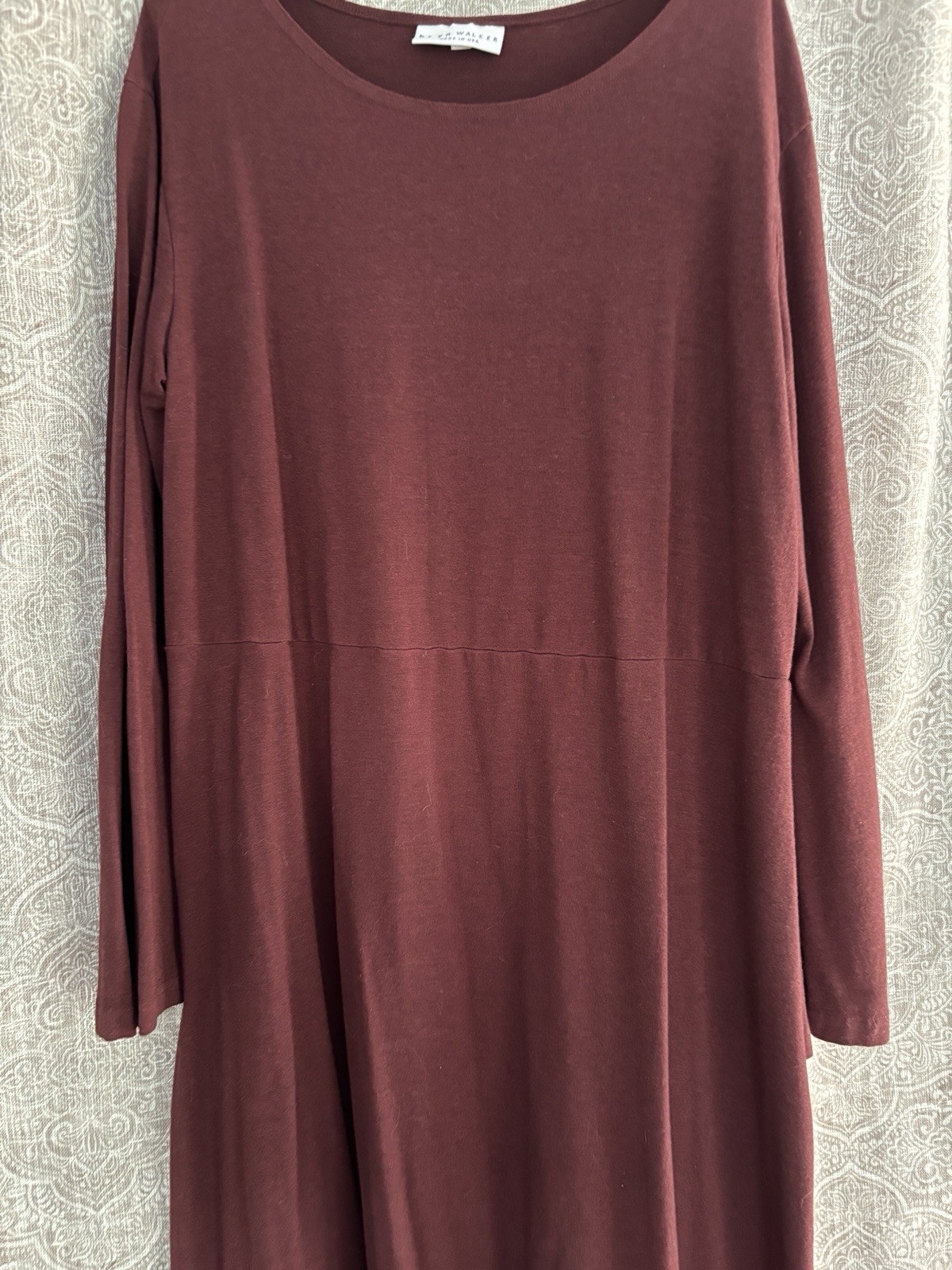 Bryn Walker Women Size M Burgundy Solid Knit A-Line Scoop Neck Bell Sleeve