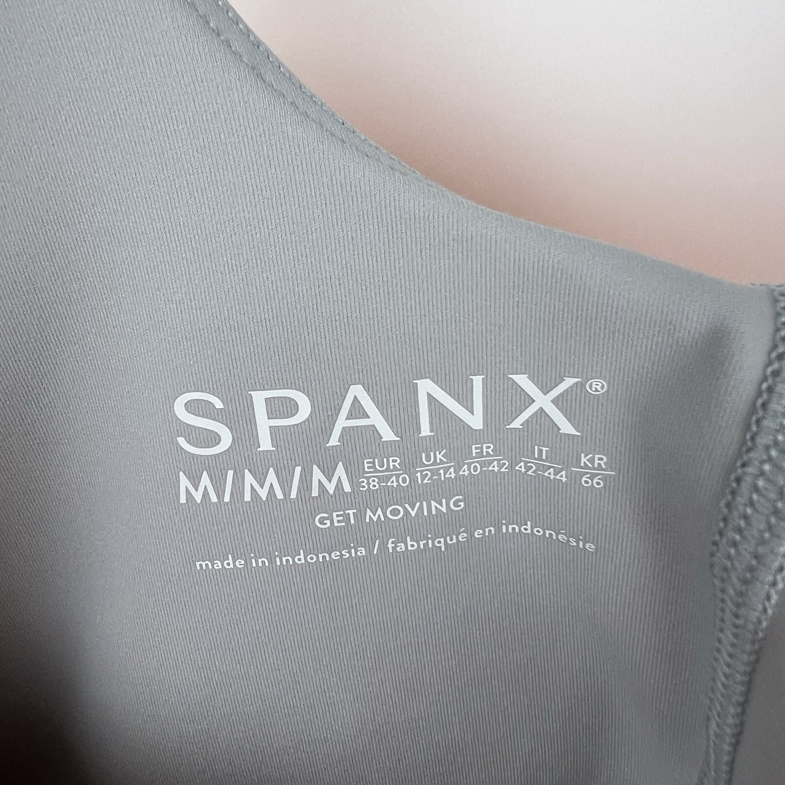 Spanx Get Moving Easy Access Straight Fit Ribbed Mini Dress Melon Sorbet Size M