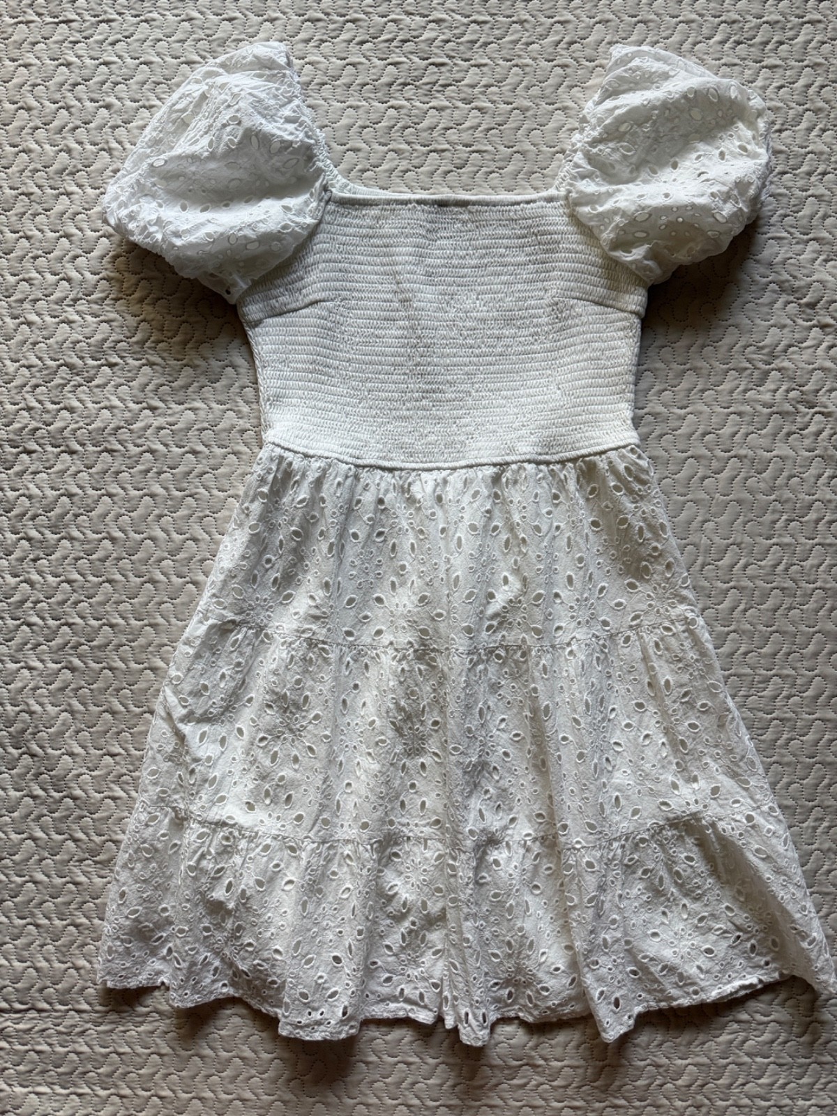 Pretty Garden Large 100% Cotton White Embroidered Casual/Sun Dress