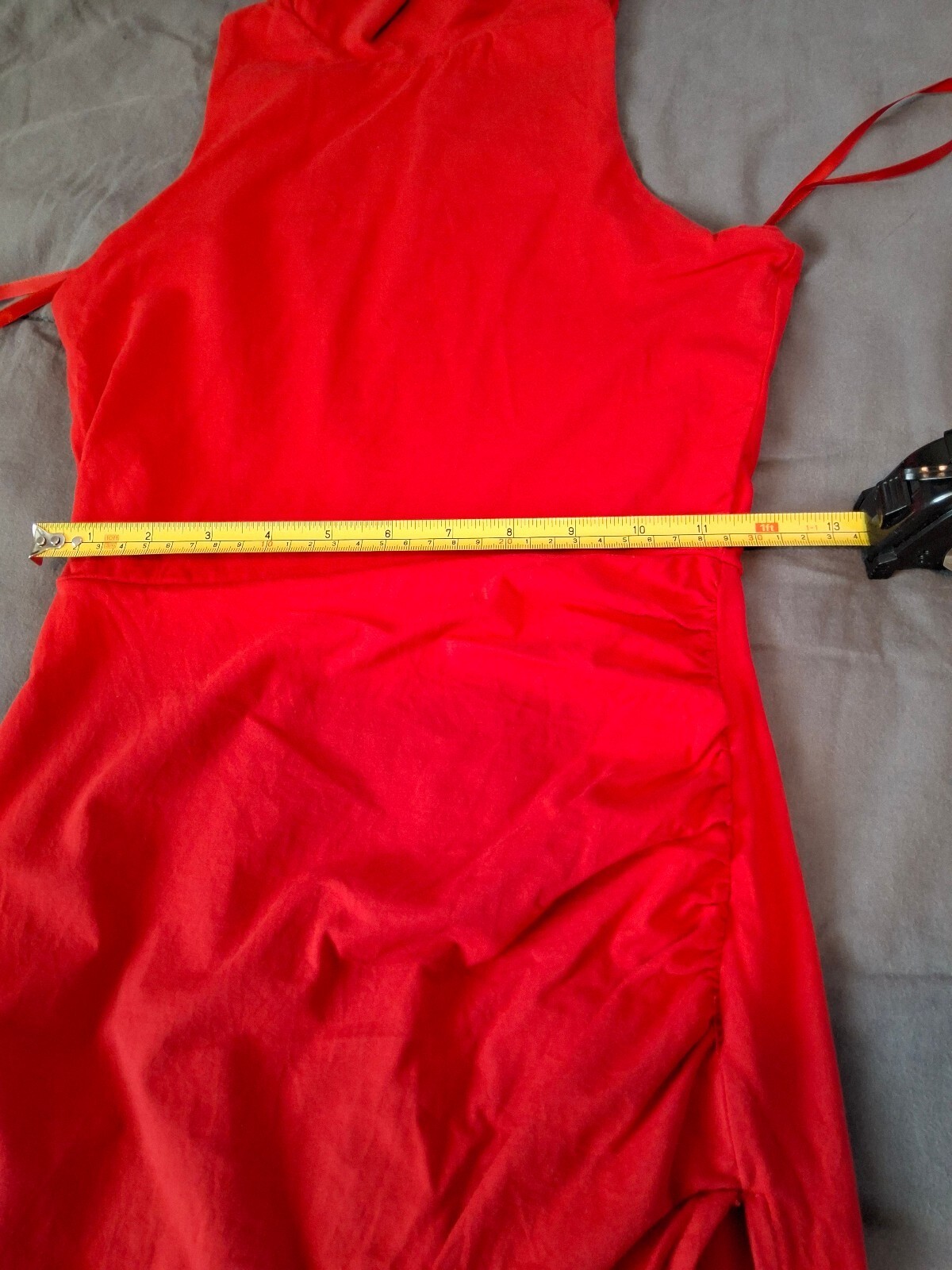Superdown Red Mock Neck Ruched Slit Maxi Dress Revolve XS