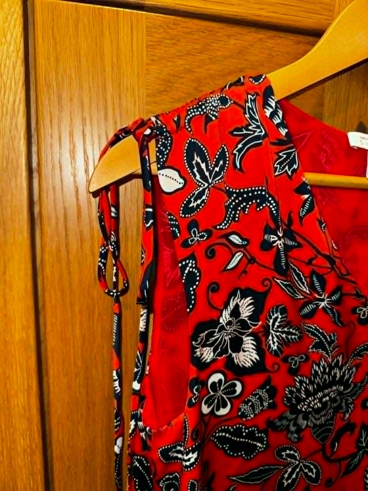 NORDSTROM SIGNATURE Brilliant Orange/Navy Floral SILK Blend Shift Dress ~ Size 6