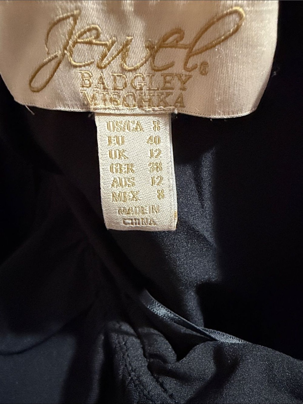 Jewel Badgley Mischka Florence Ruffle One Shoulder Black Dress Size 8