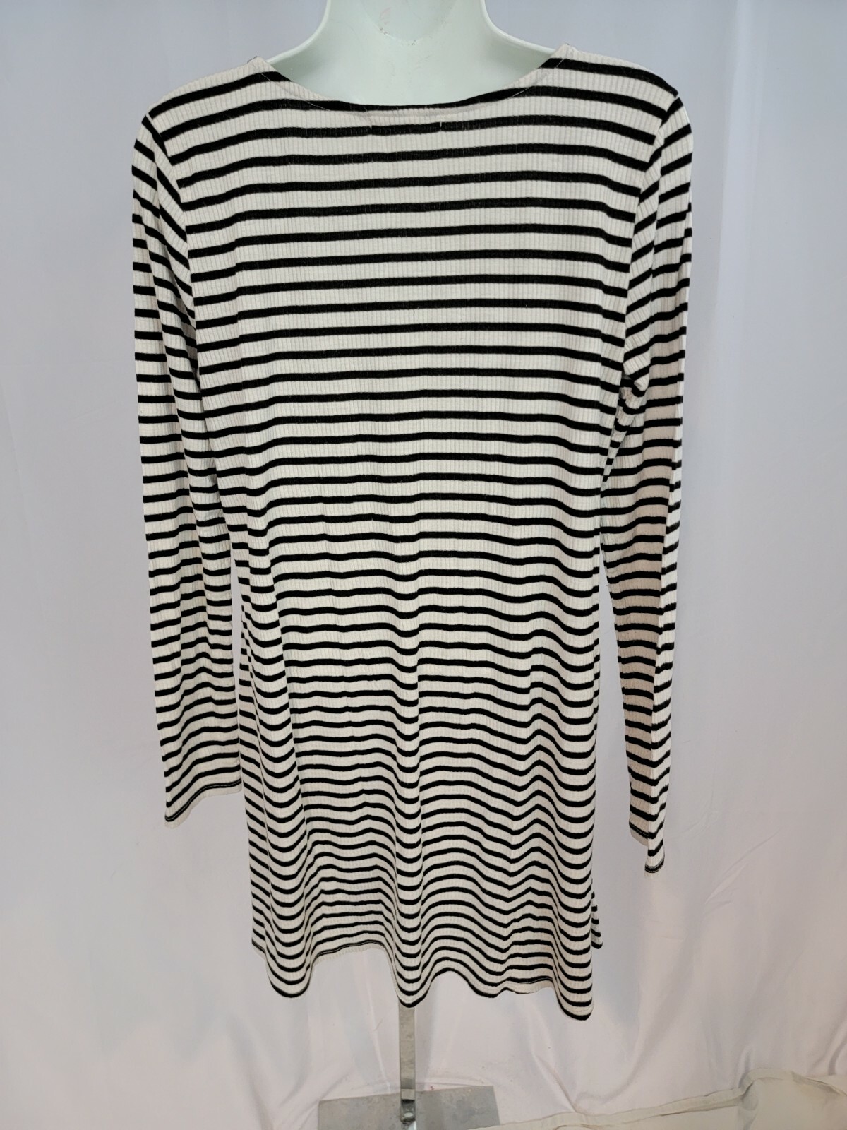 Copper Key Black and White Striped Stretch Dress Size M