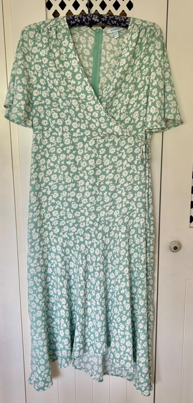 Mint green floral maxi dress size 12