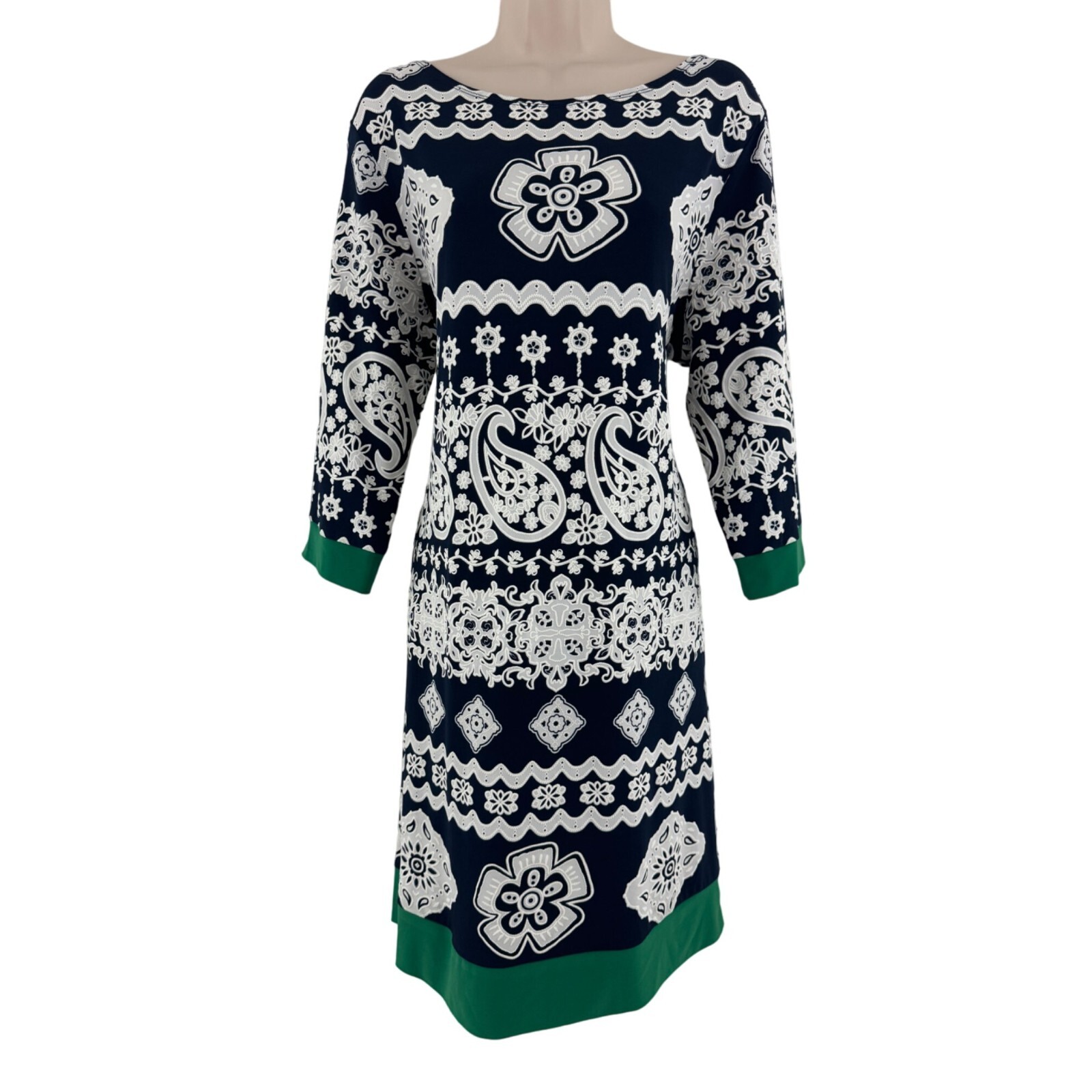 Size 16W 1X PAISLEY PRINT TEXTURED SHIFT DRESS Day/Evening All-Season PLUS SIZE