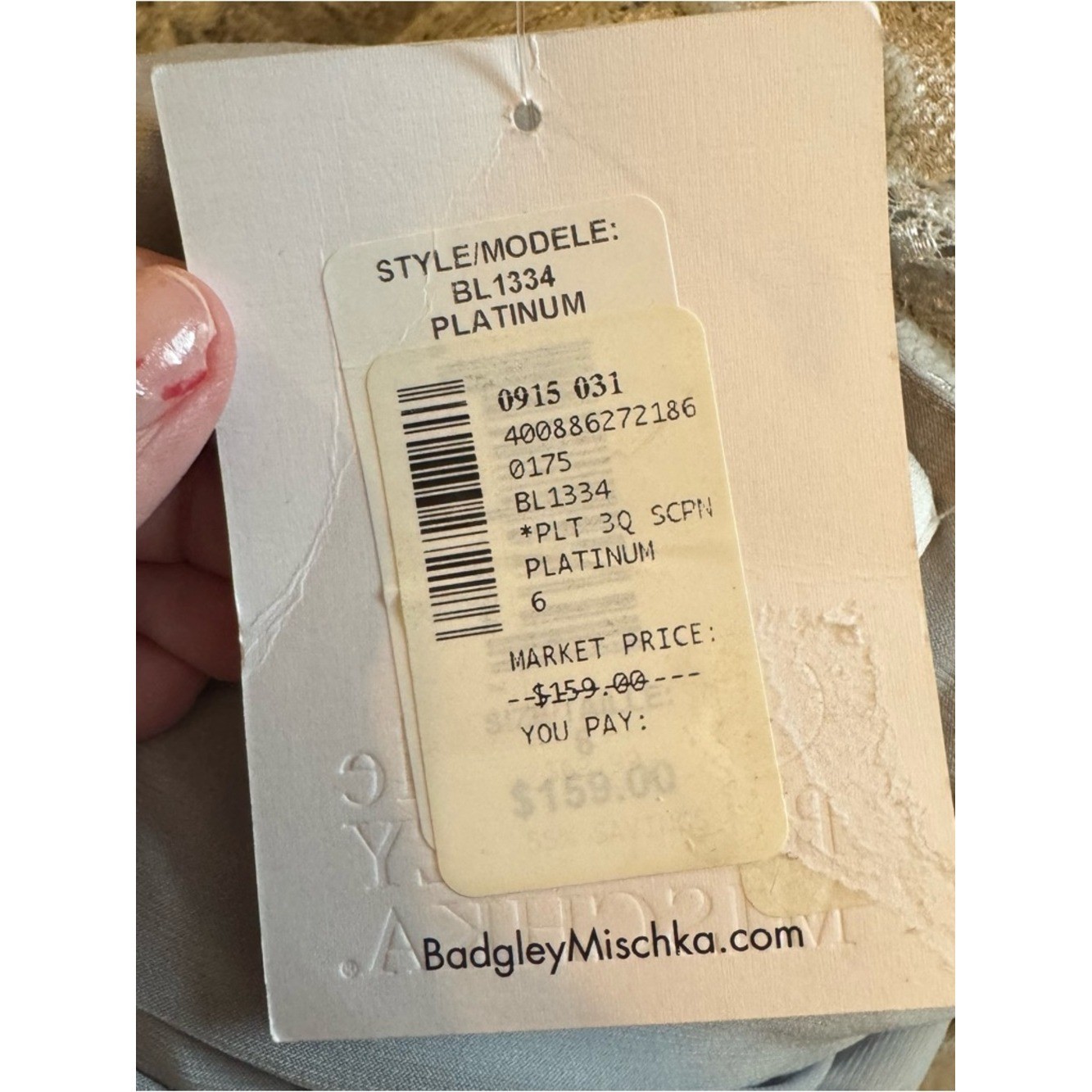 Belle Badgley Mischka size 6 lace bodycon midi dress