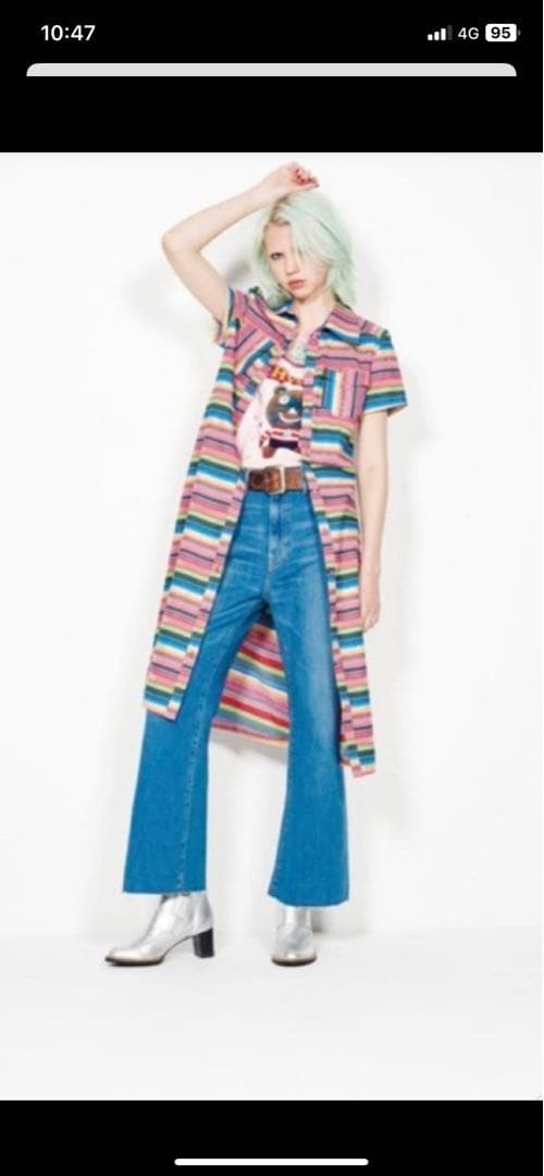 HYSTERIC GLAMOUR Multi Border Shirt Dress