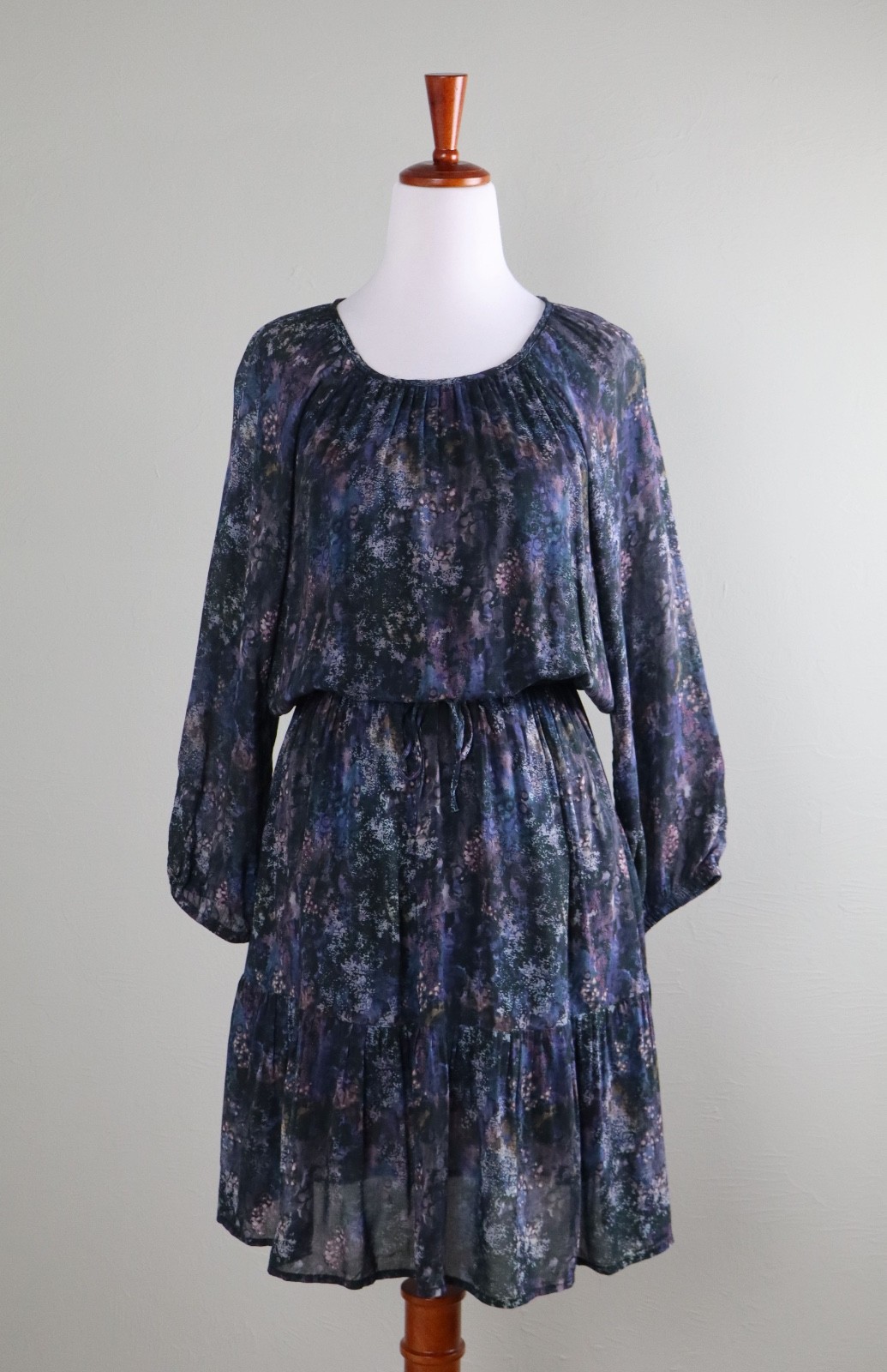 BELLA DAHL Anthropologie $172 Printed Lined Blouson Casual Dress Size Small