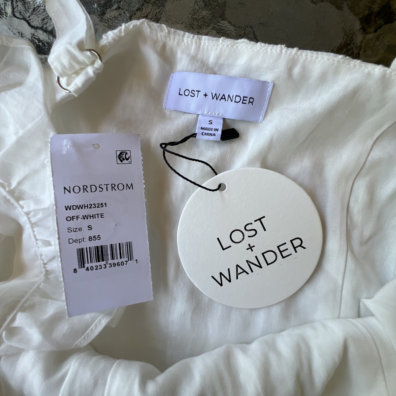 Lost + Wander Sundrenched Midi Dress Off White Cottage Core Small Bohemian