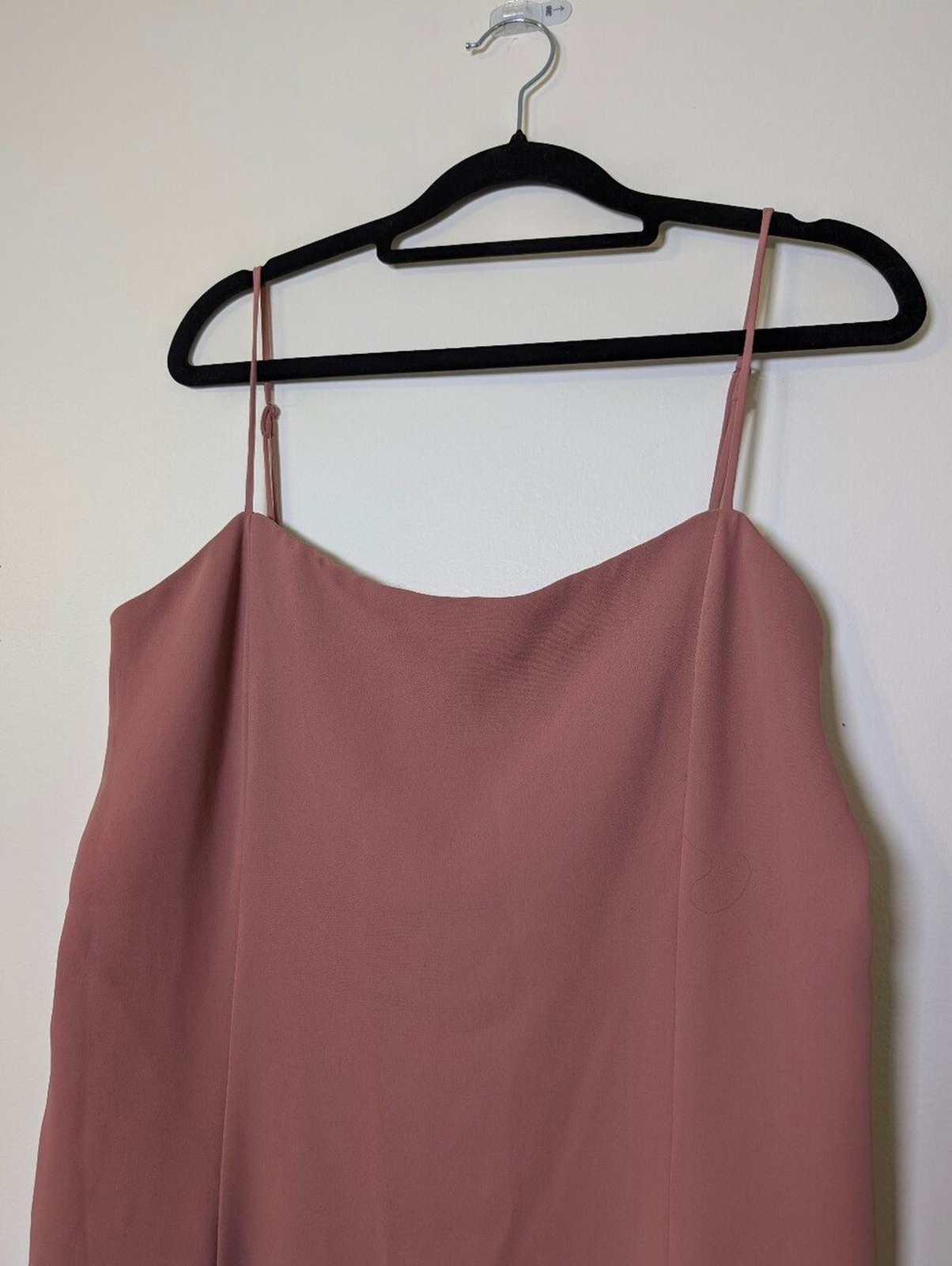 Aritzia Babaton Dusty Rose Slip Dress Midi Side Slit Minimalist Quiet Luxury