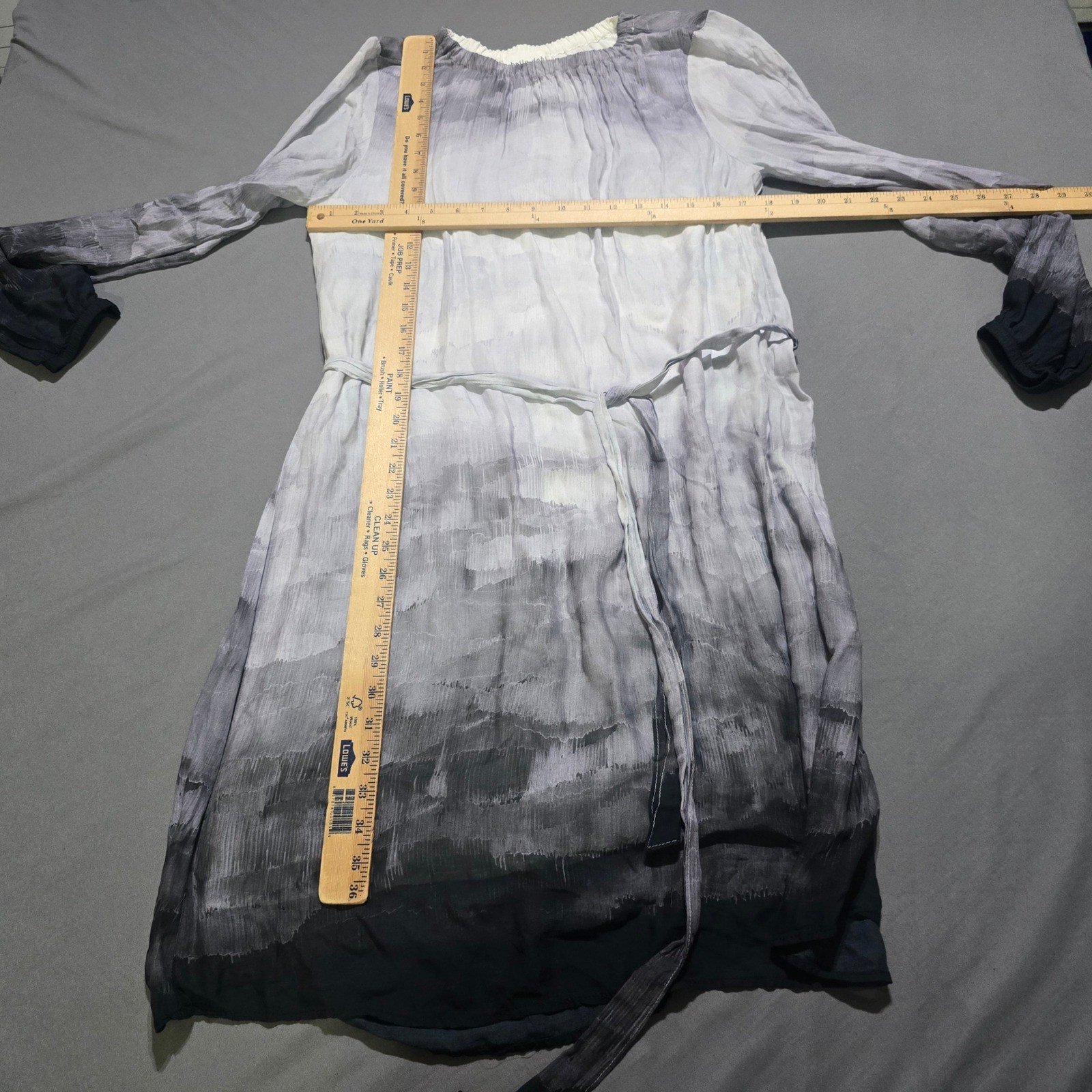 Bella Dahl Ombre Dip Dye Long Sleeve Dress Womens Medium Grey B6659-D28