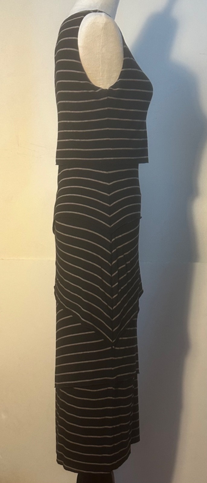 Comfy Bailey 44 Black & Tan Striped Bodycon Cocktail Dress – Rayon – USA – S/4-6