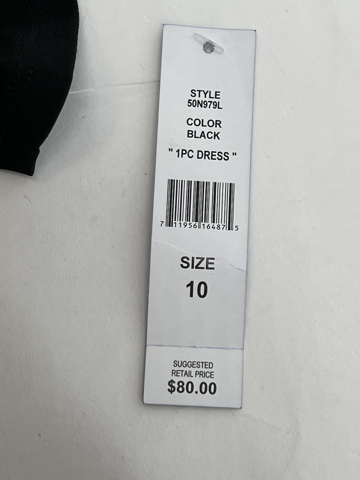 Glamour Black Dress Long Sleeve Stretch Knit Size 10 NWT Originally $80