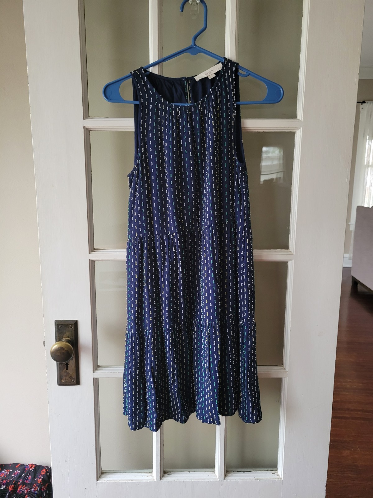 LOFT Straight Sundress Women XSP Pullover Lined Blue Casual Picnic Beach Outdoor