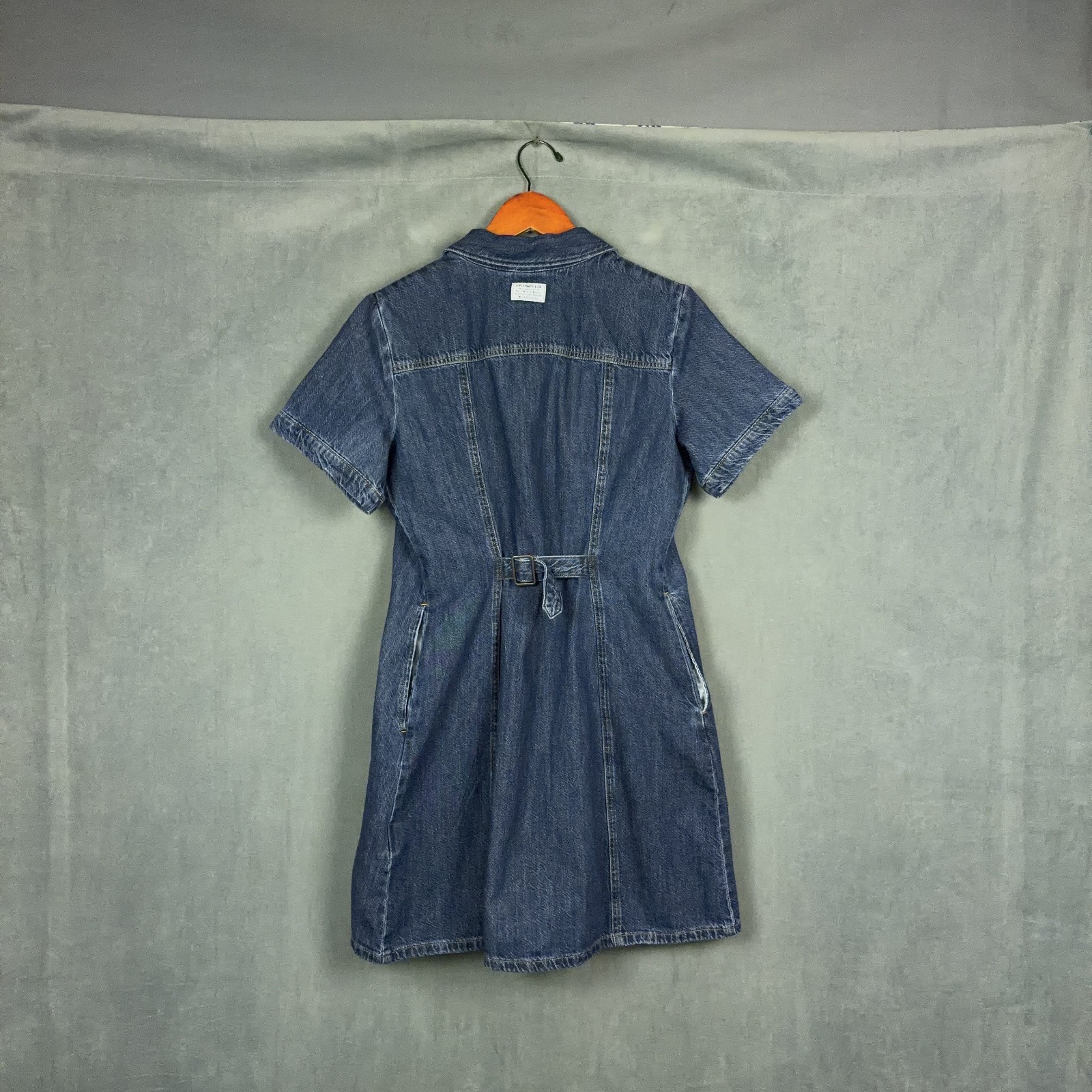Levis Western Denim Pearl Snap Mini Dress Womens Size Medium Cowgirl Americana