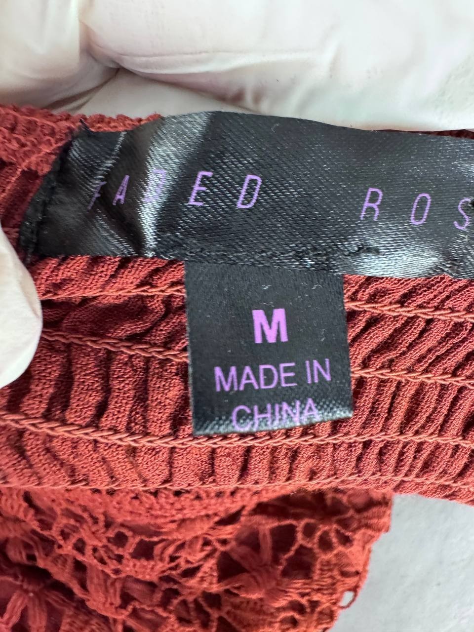 Faded Rose Womens Red Crochet Maxi Slip Dress Size M