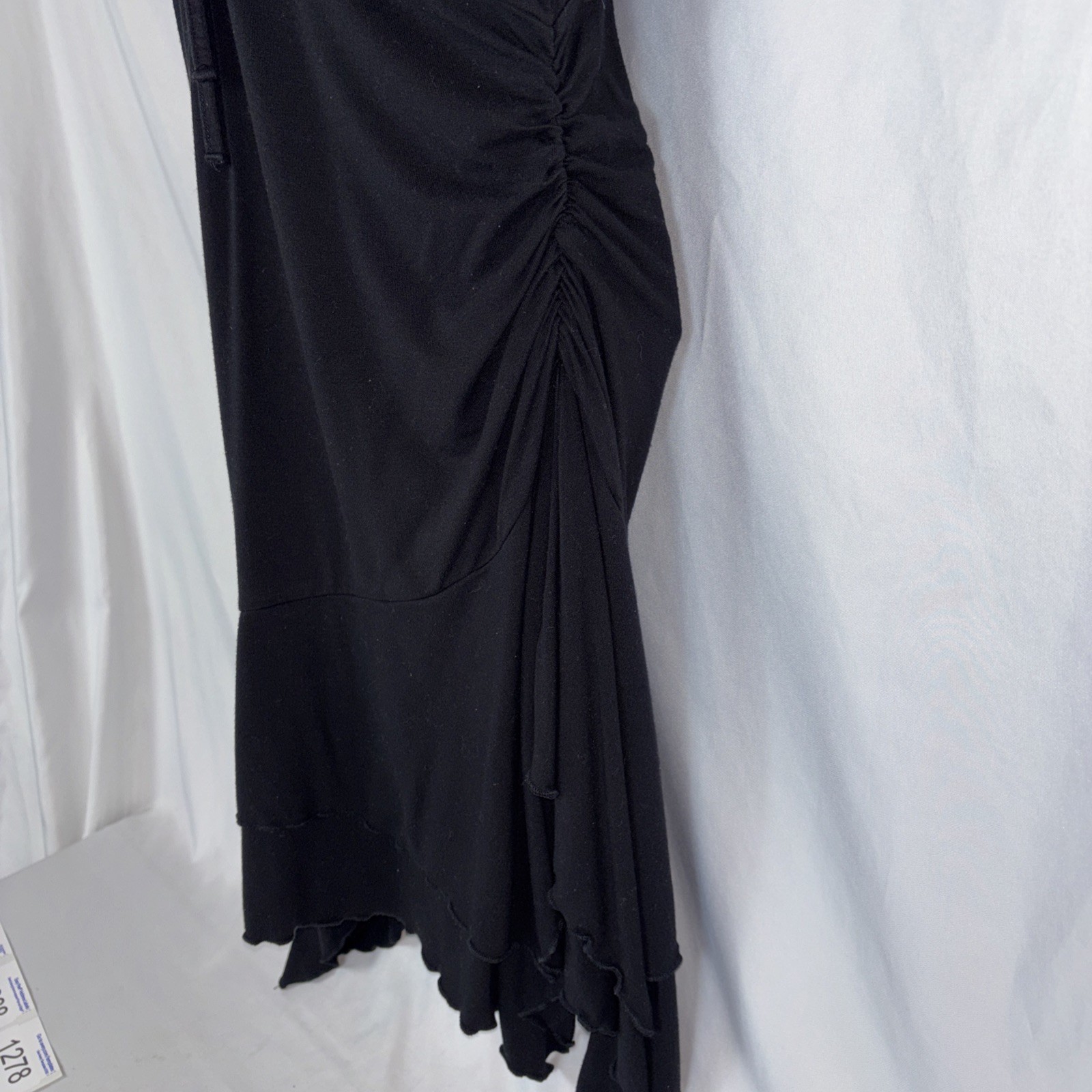 Wild Fable Ruffle Strap Sleeveless Black Ruffled Side Cinched Mini Dress Size S