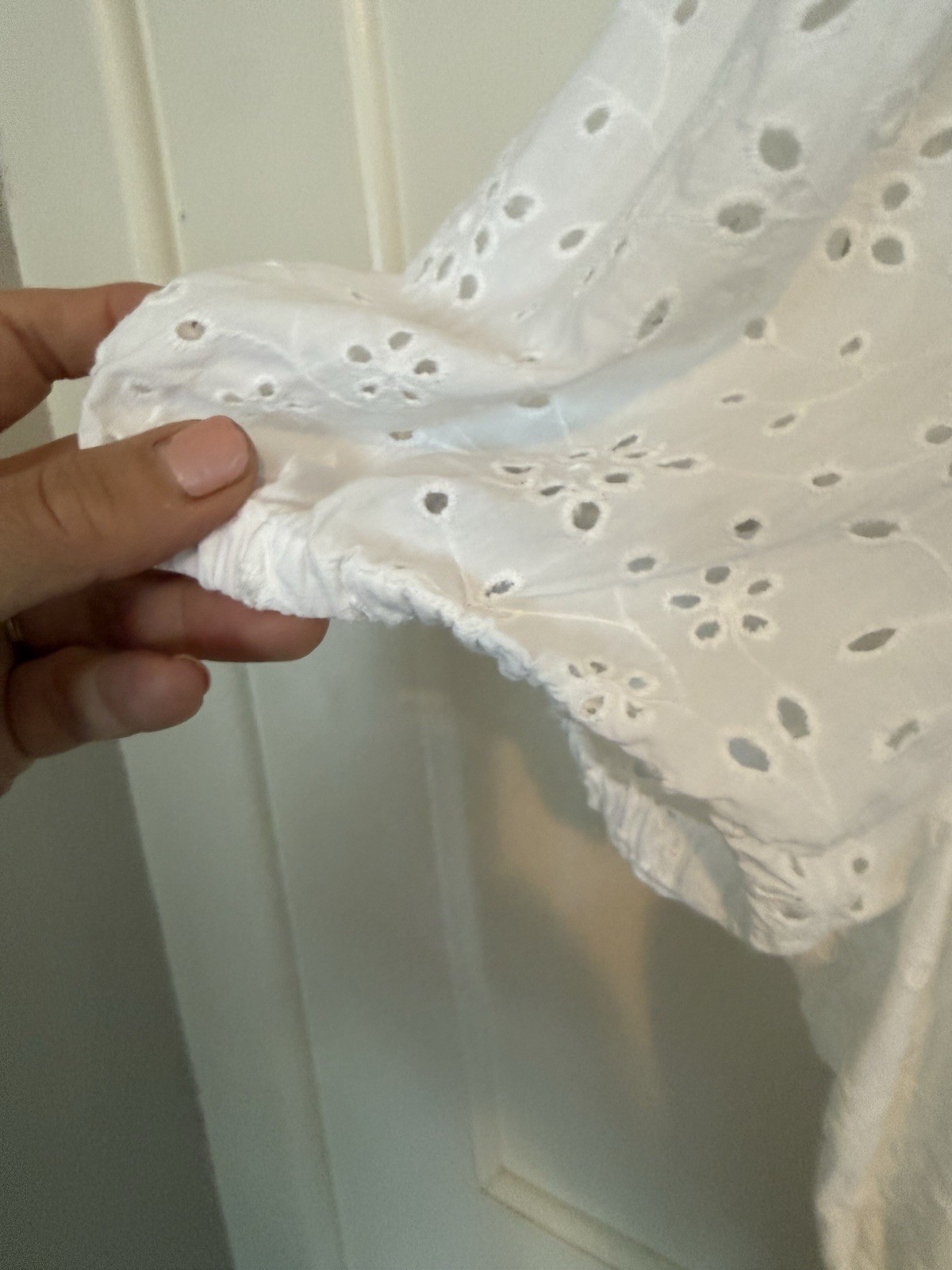 J.Crew Eyelet Dress White Cotton with Pockets Size 16 – Spring 2022 Collection
