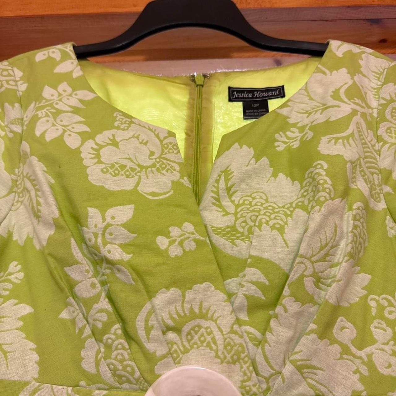 Jessica Howard True Retro Green floral sheath summer dress